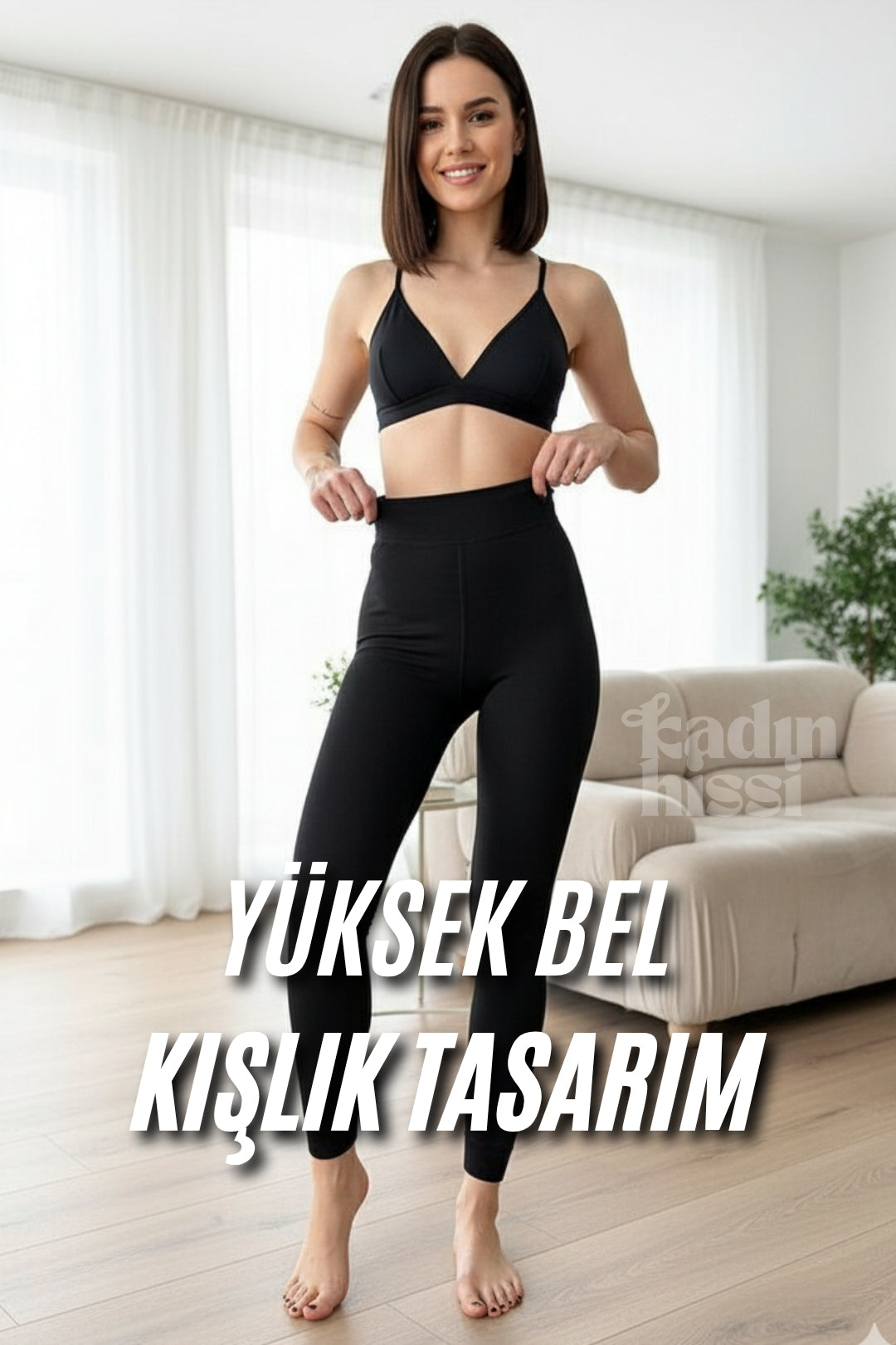 KadınHissi Sıcak Tutan Polarlı Yüksek Bel Termal Tayt