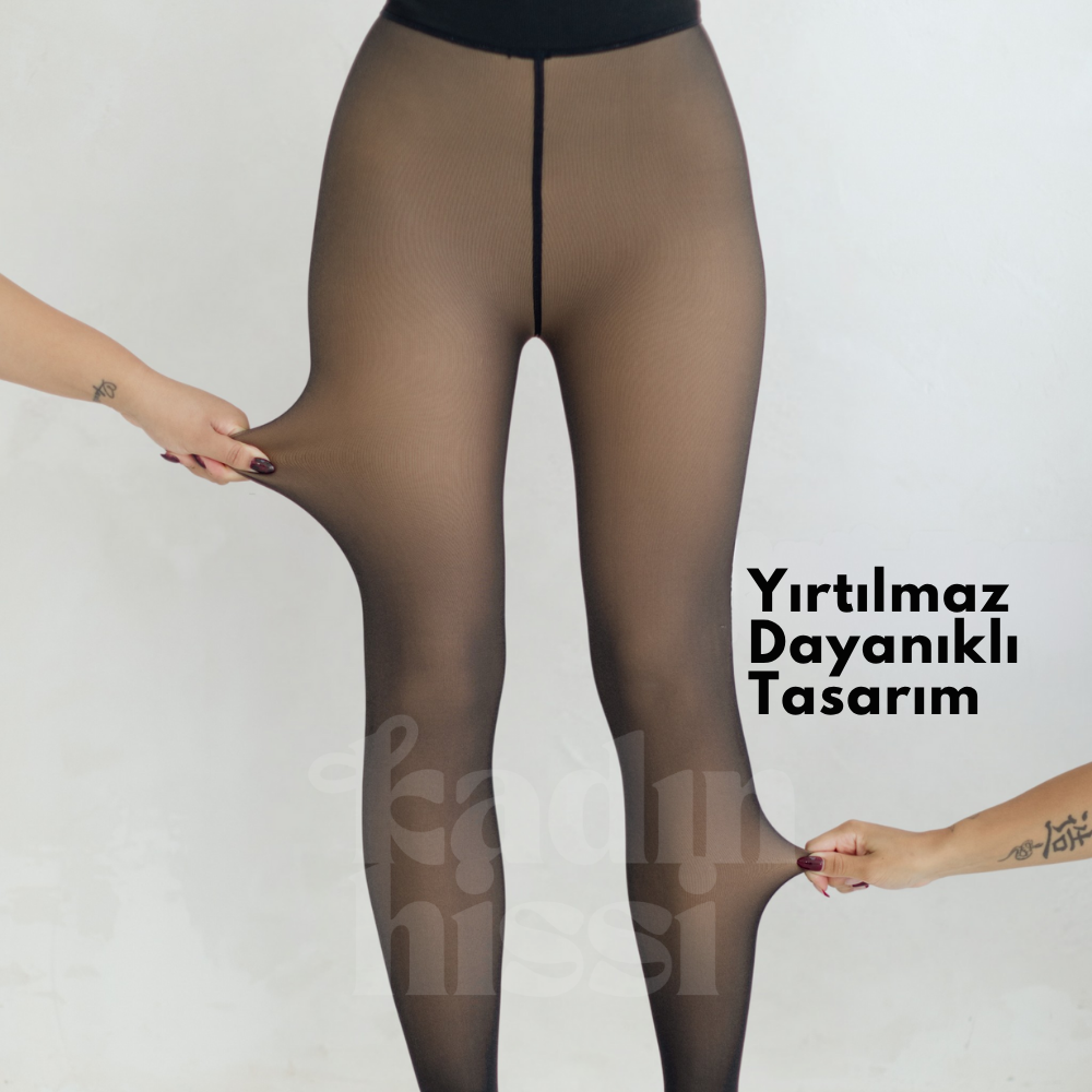 KadınHissi Vanilla Polarlı Yüksek Bel Ten Rengi Termal Tayt