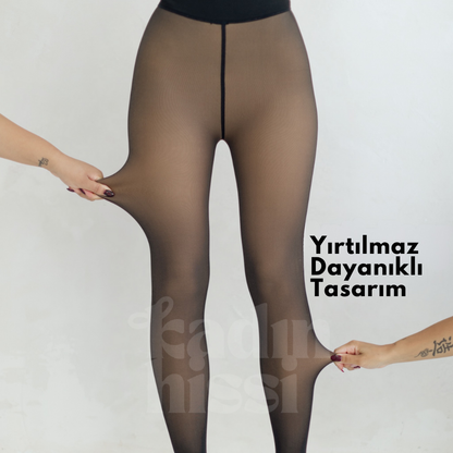 KadınHissi Vanilla Polarlı Yüksek Bel Ten Rengi Termal Tayt